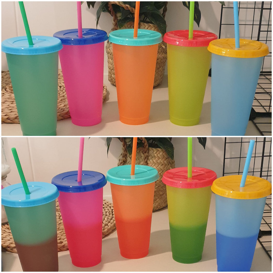 Colour changing cups